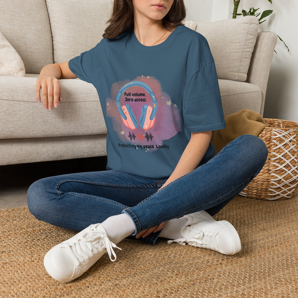 Headphones T‑Shirt — "Full Volume. Zero Access." Graphic Tee for Music Lovers