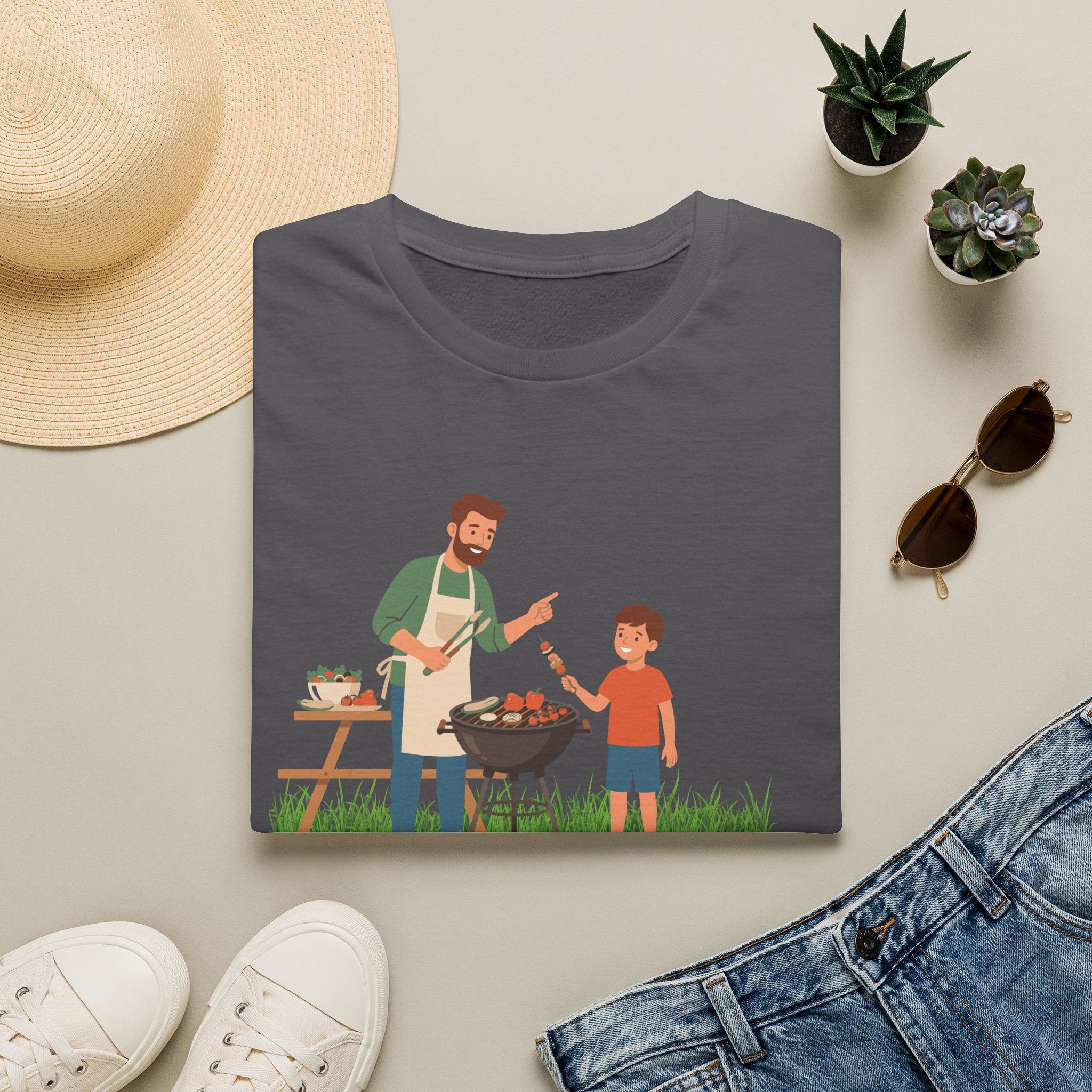 Dad BBQ T-Shirt — Patriotic Grilling Father & Son Tee for Father’s Day