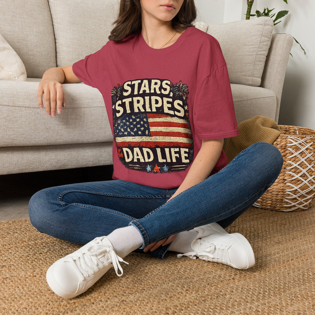 Stars & Stripes Dad Life T-Shirt — Vintage American Flag Patriotic Tee