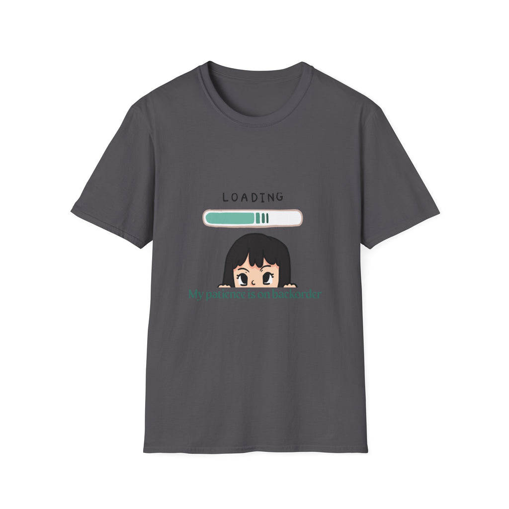 Loading Progress Graphic T-Shirt — Cute Anime Girl Illustration