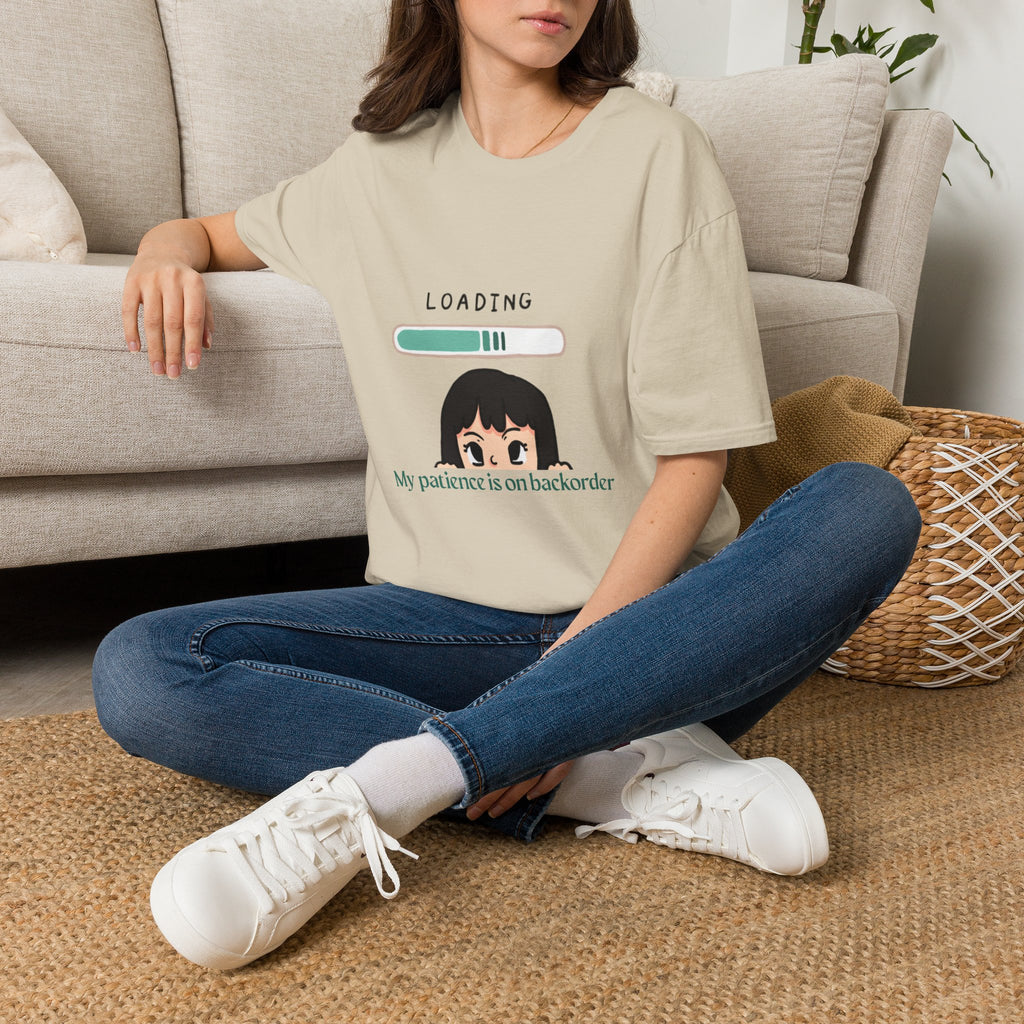 Loading Progress Graphic T-Shirt — Cute Anime Girl Illustration
