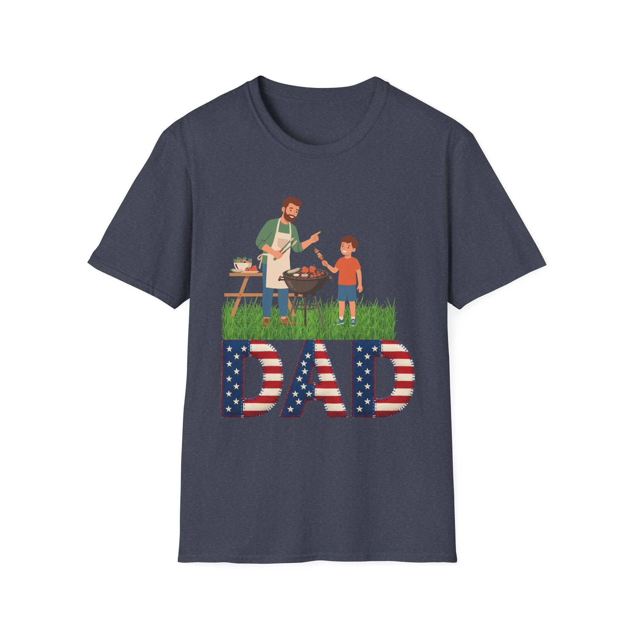 Dad BBQ T-Shirt — Patriotic Grilling Father & Son Tee for Father’s Day