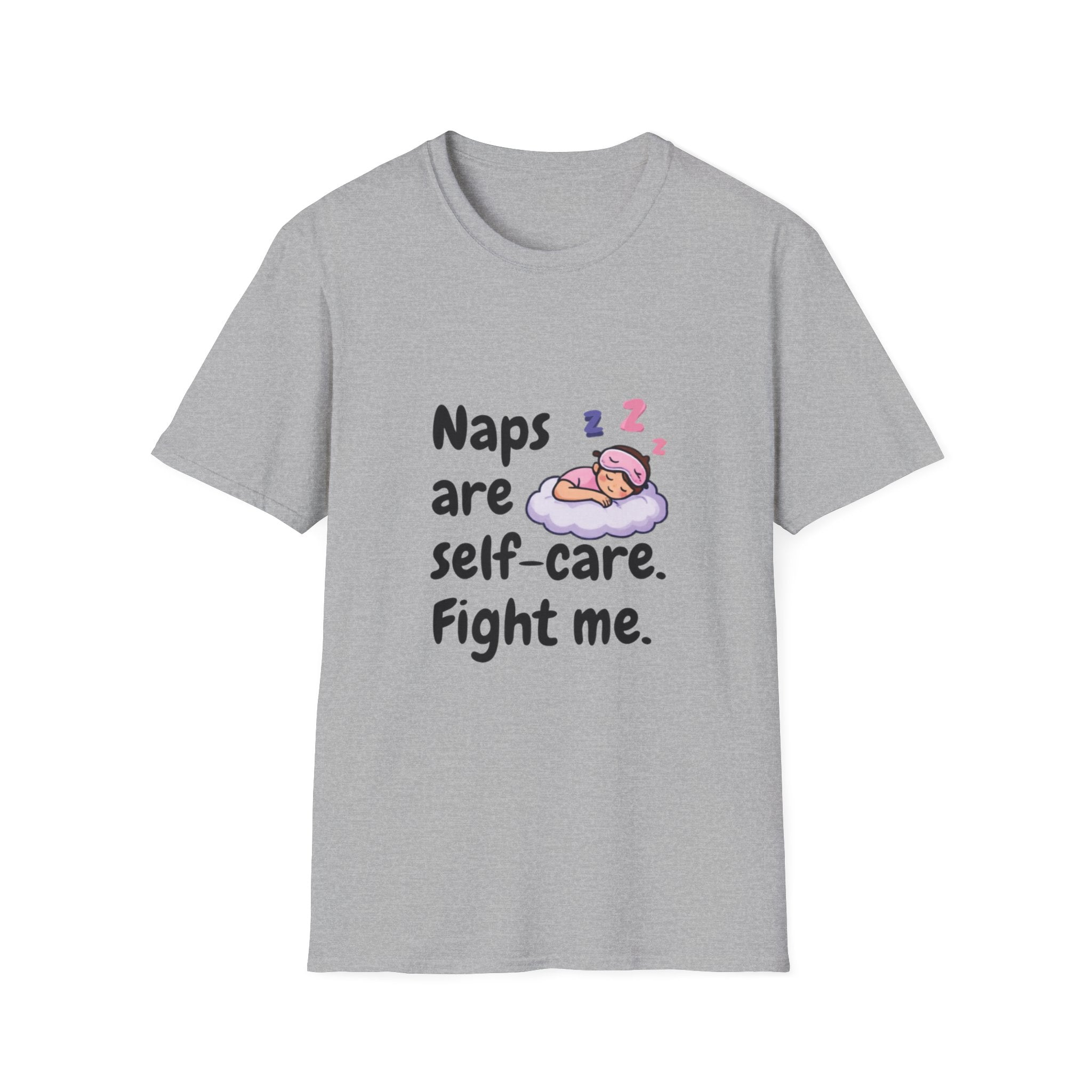 Naps Are Self-Care Fight Me T-Shirt | Cute Sleeping Cloud Tee