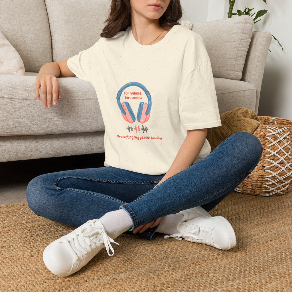 Headphones T‑Shirt — “Full volume. Zero access.” Graphic Tee for Music Lovers