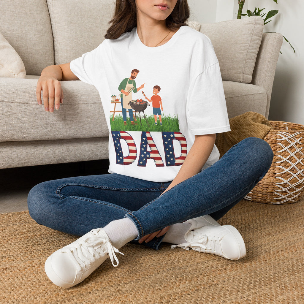 Dad BBQ T-Shirt — Patriotic Grilling Father & Son Tee for Father’s Day