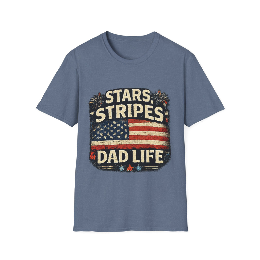 Stars & Stripes Dad Life T-Shirt — Vintage American Flag Patriotic Tee