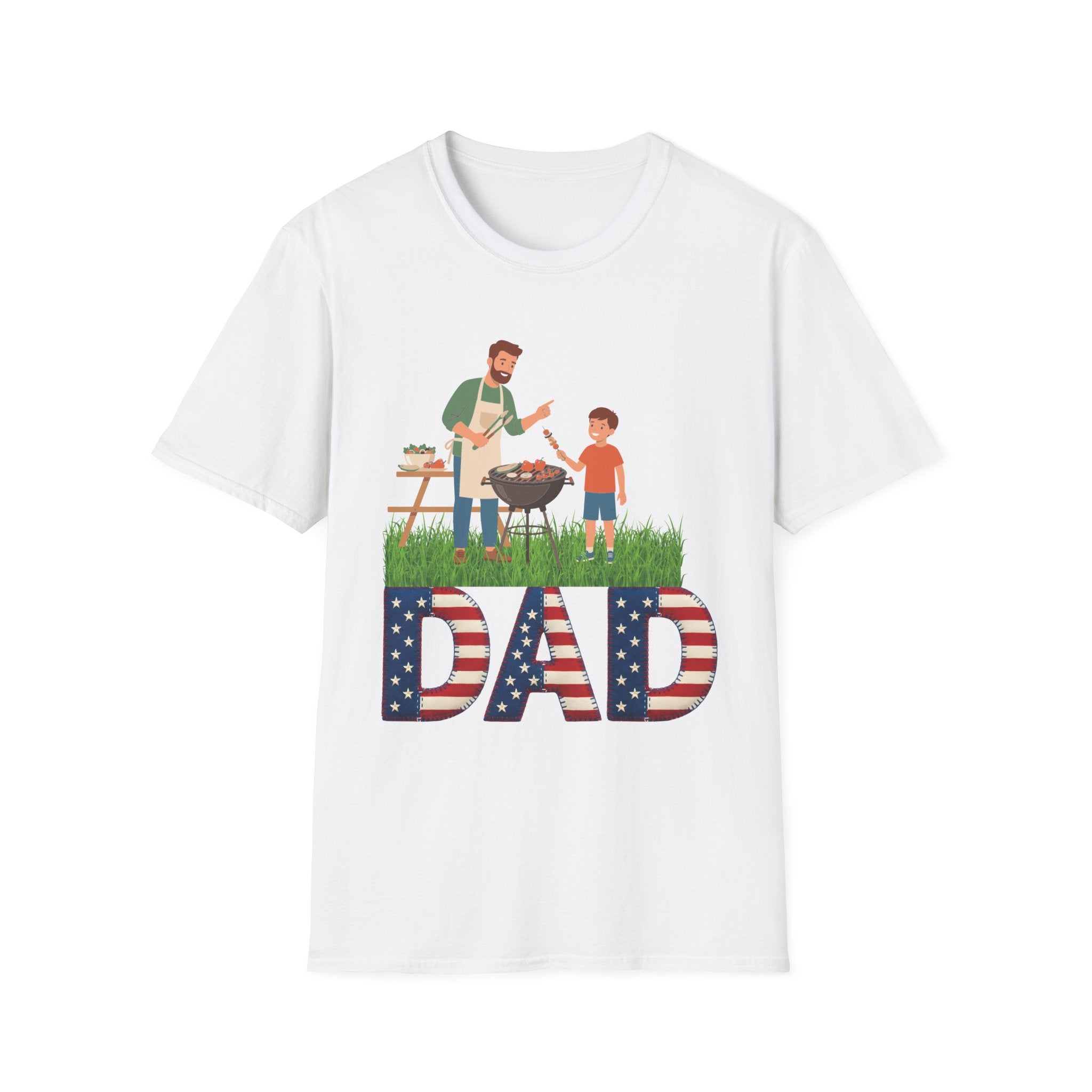 Dad BBQ T-Shirt — Patriotic Grilling Father & Son Tee for Father’s Day