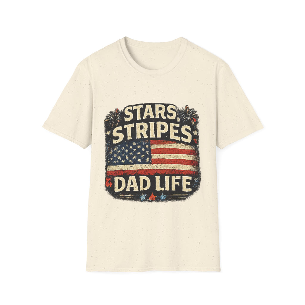 Stars & Stripes Dad Life T-Shirt — Vintage American Flag Patriotic Tee