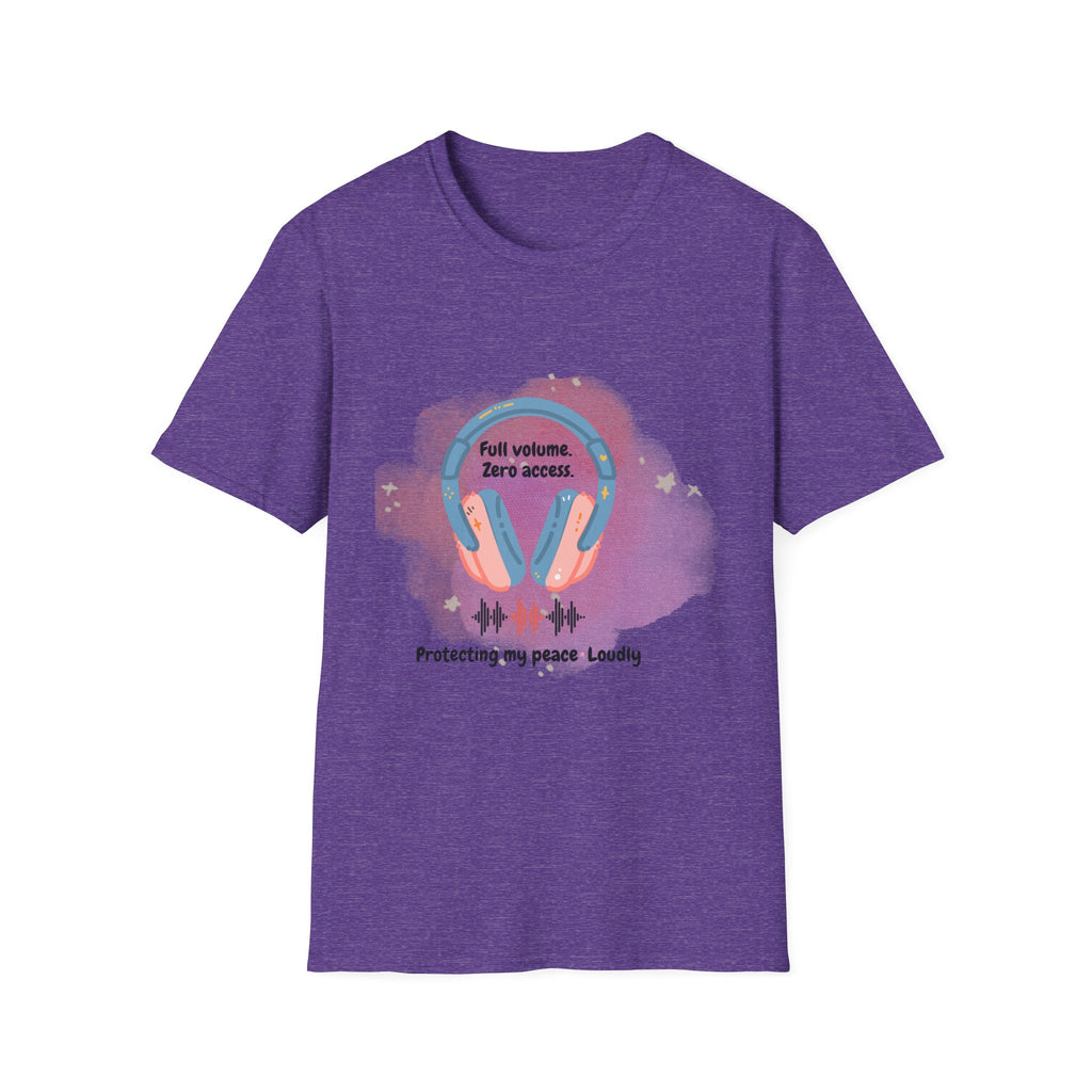 Headphones T‑Shirt — "Full Volume. Zero Access." Graphic Tee for Music Lovers