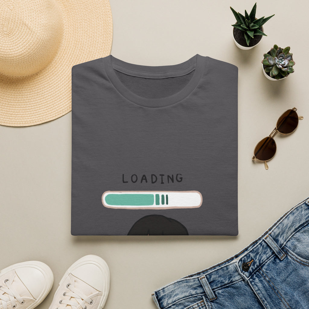 Loading Progress Graphic T-Shirt — Cute Anime Girl Illustration
