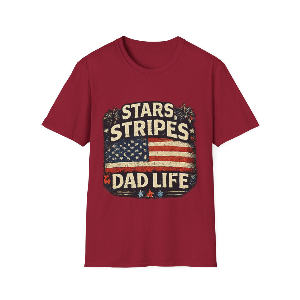 Stars & Stripes Dad Life T-Shirt — Vintage American Flag Patriotic Tee