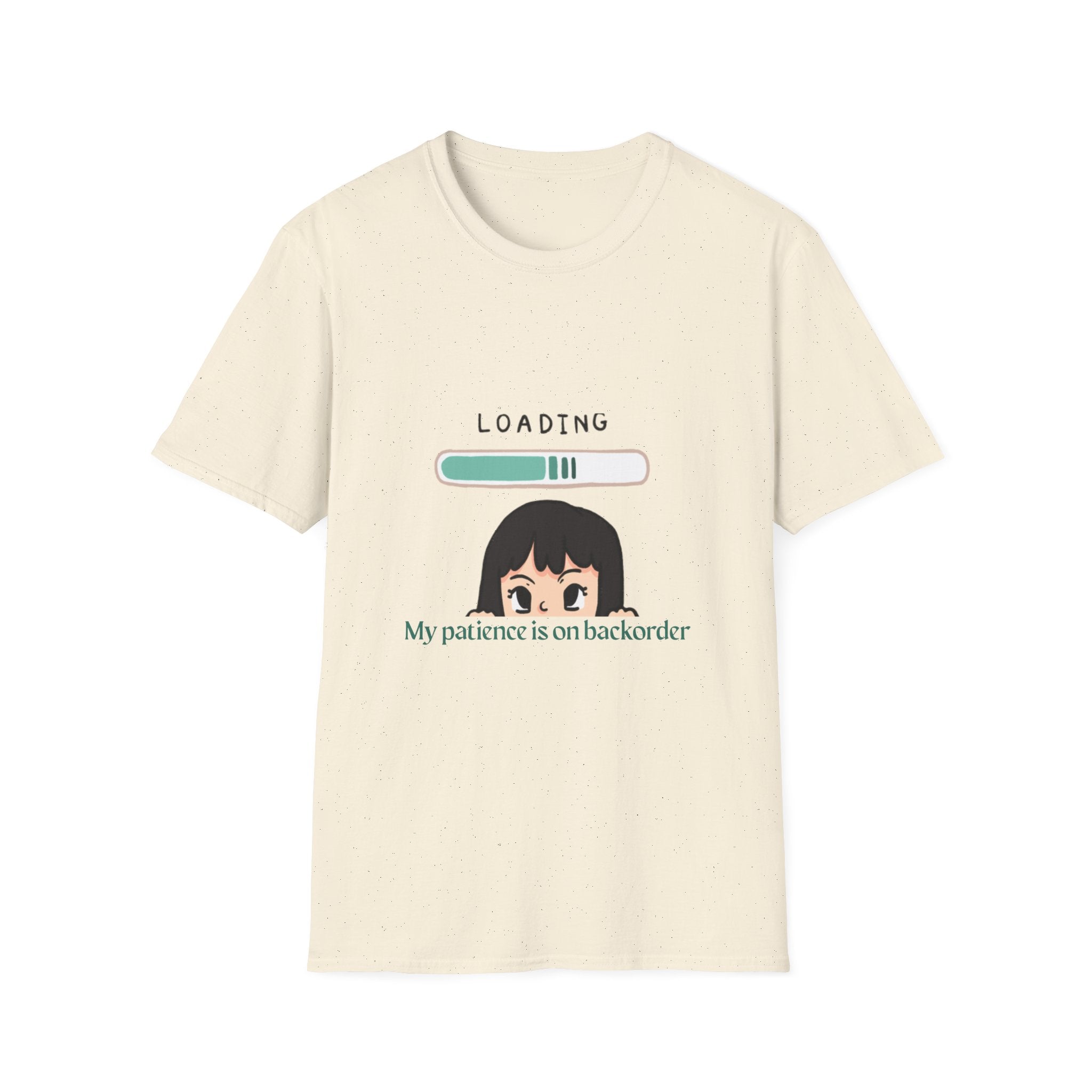 Loading Progress Graphic T-Shirt — Cute Anime Girl Illustration