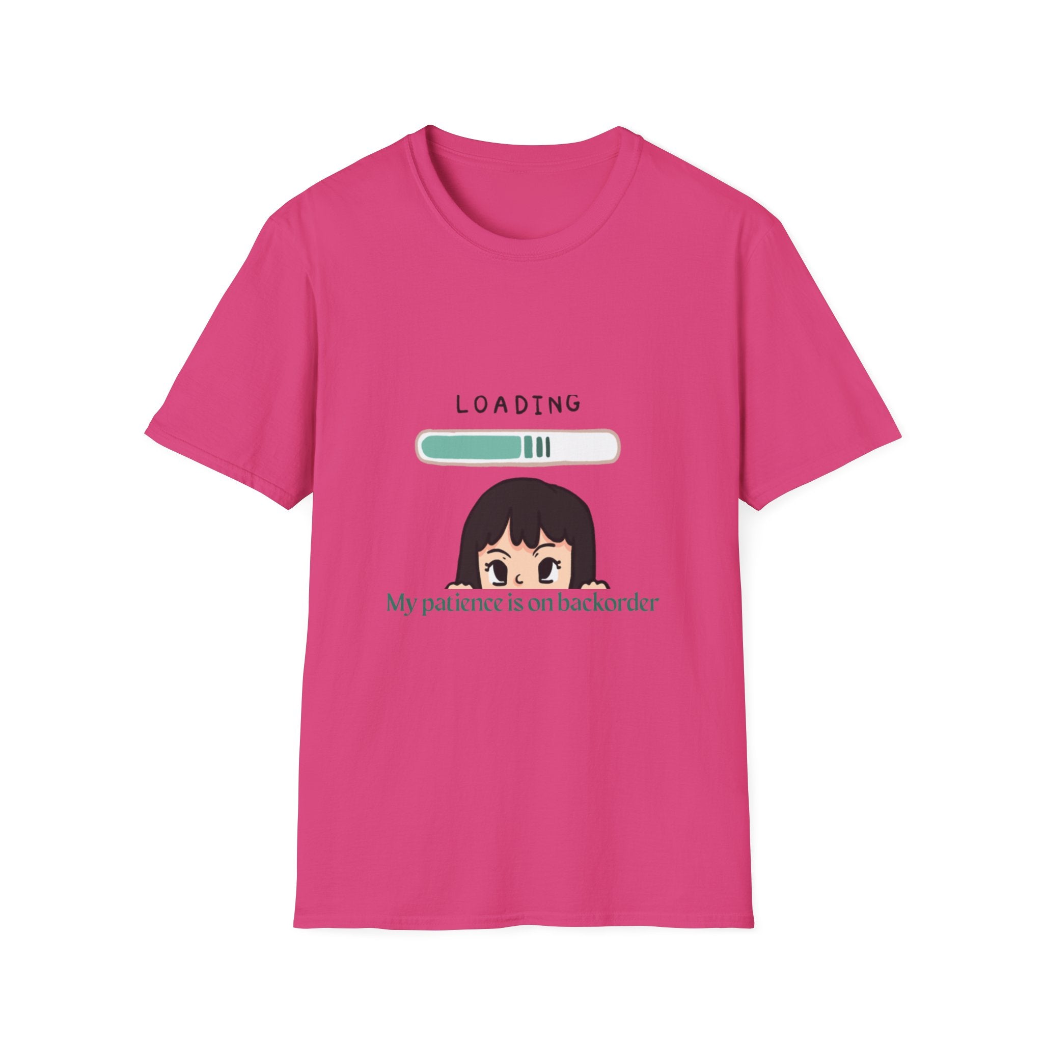 Loading Progress Graphic T-Shirt — Cute Anime Girl Illustration