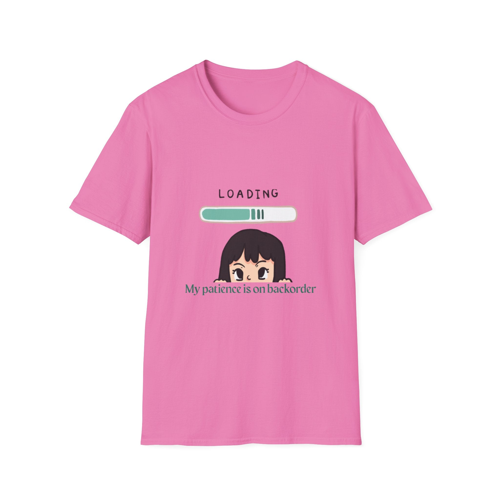 Loading Progress Graphic T-Shirt — Cute Anime Girl Illustration