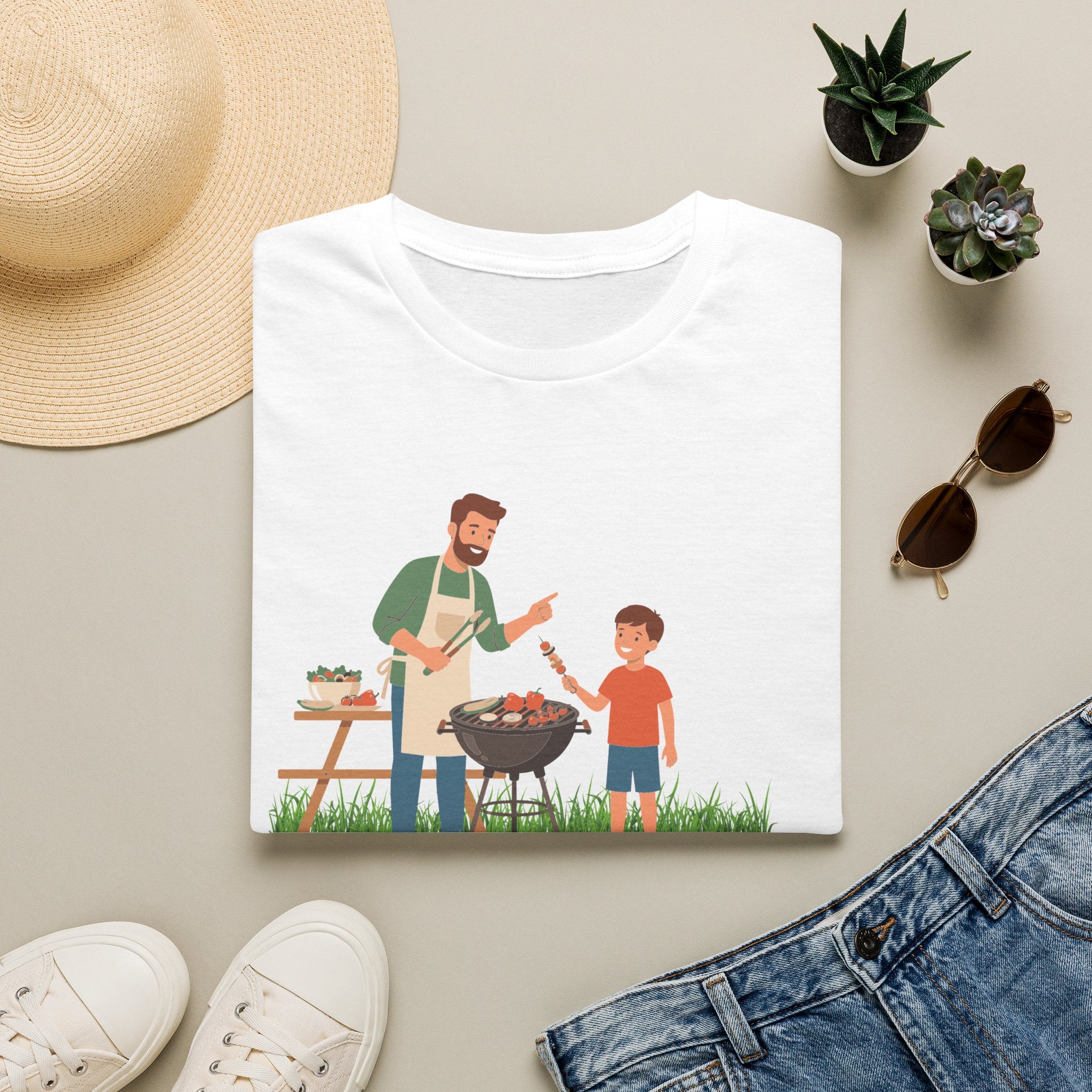 Dad BBQ T-Shirt — Patriotic Grilling Father & Son Tee for Father’s Day