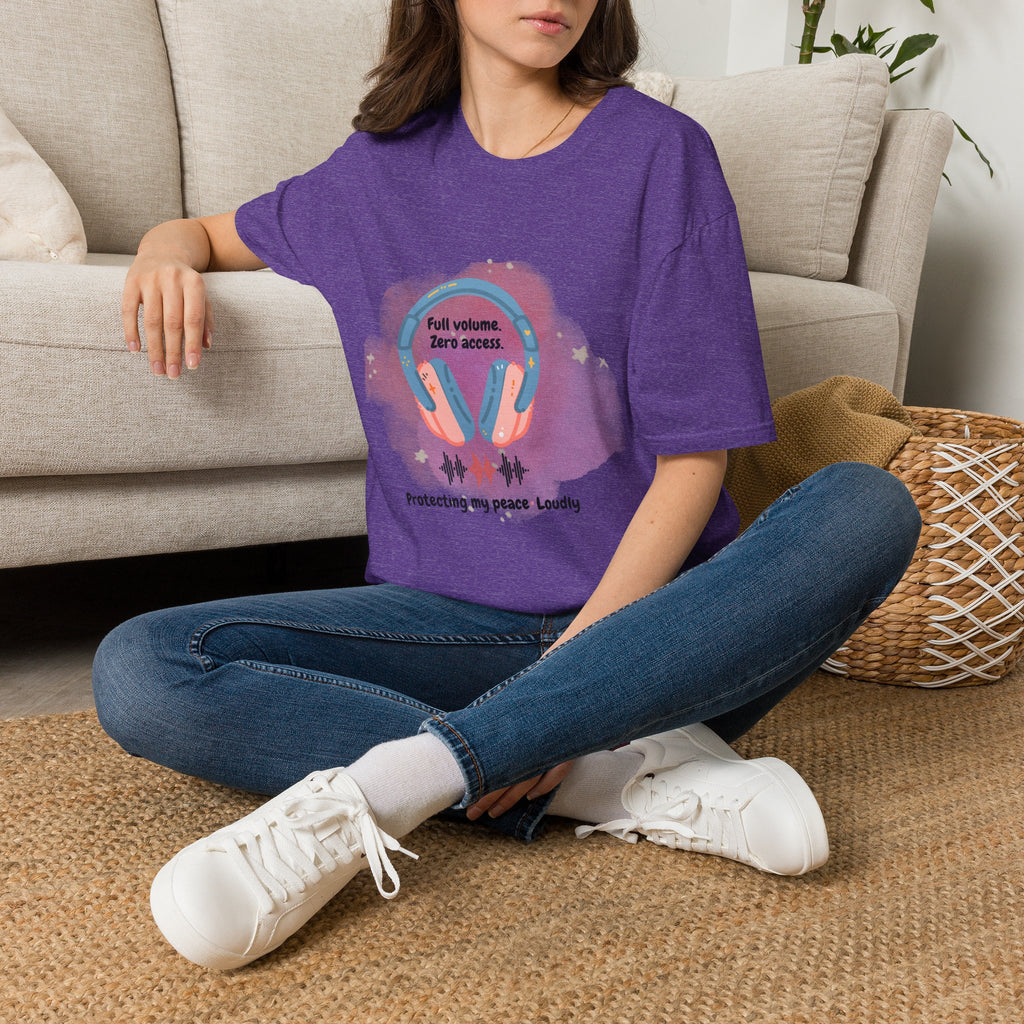 Headphones T‑Shirt — "Full Volume. Zero Access." Graphic Tee for Music Lovers
