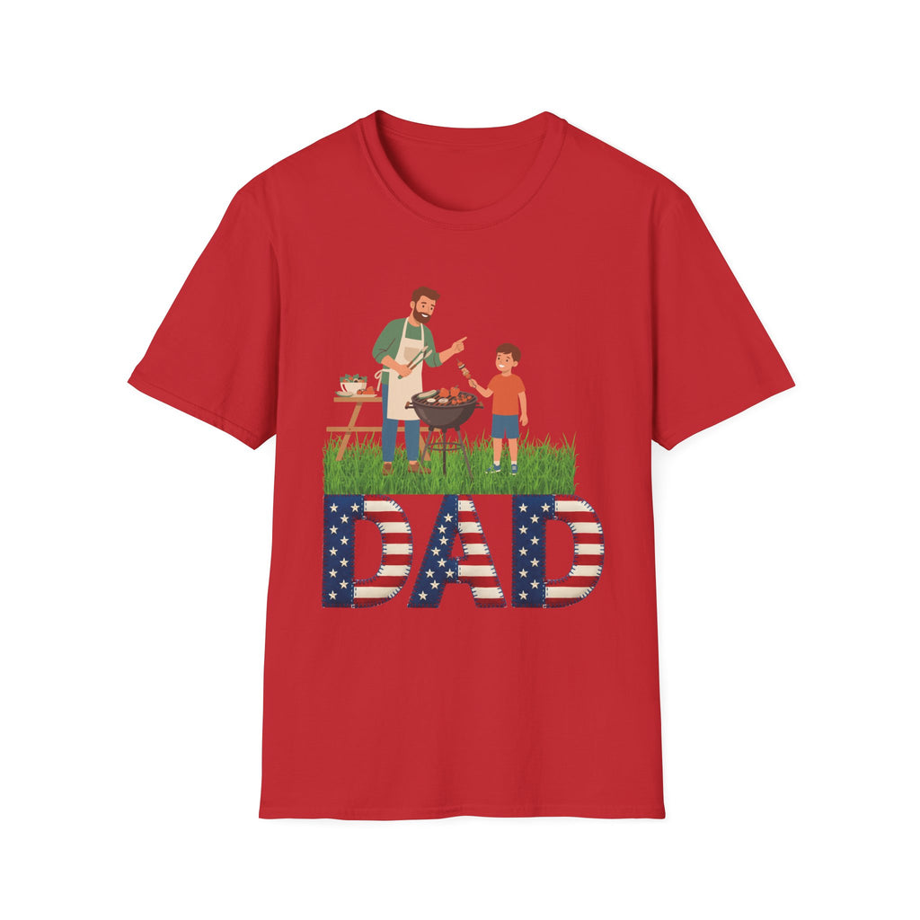 Dad BBQ T-Shirt — Patriotic Grilling Father & Son Tee for Father’s Day