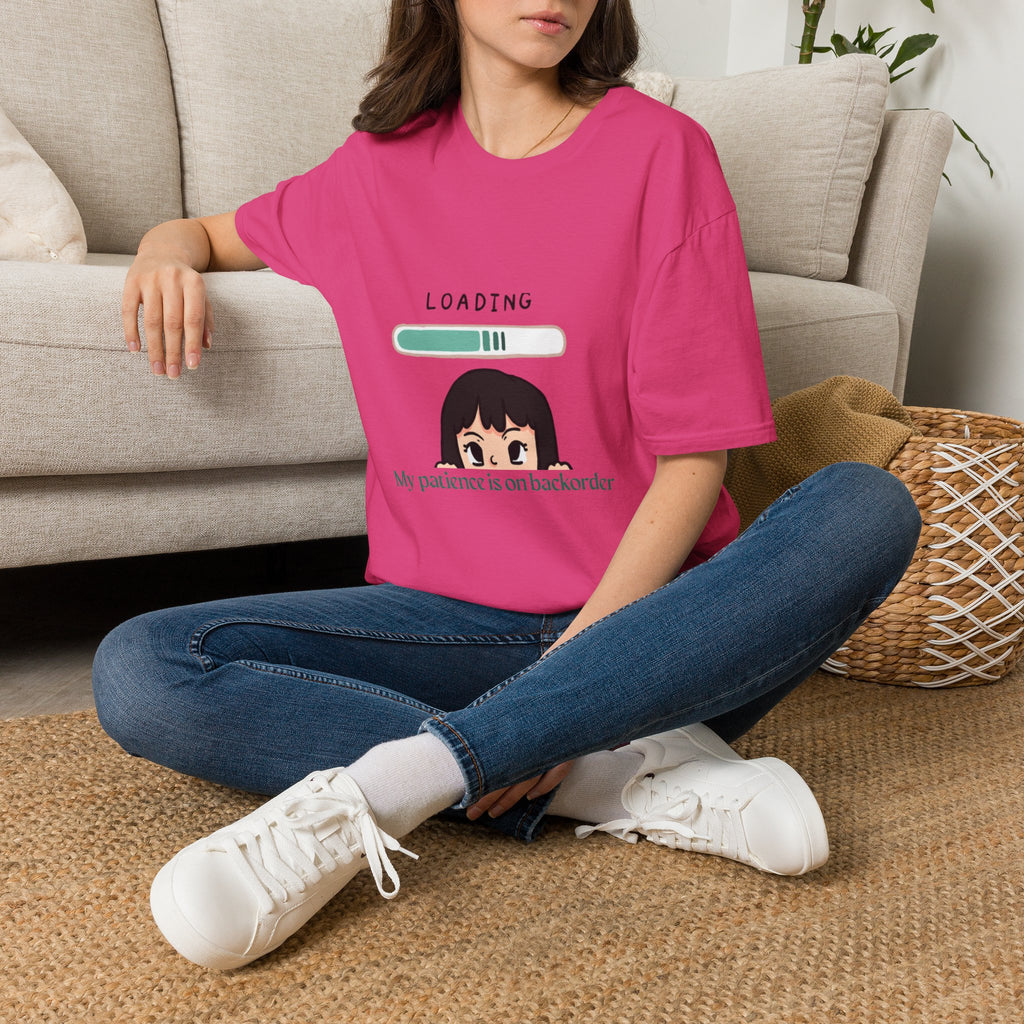 Loading Progress Graphic T-Shirt — Cute Anime Girl Illustration